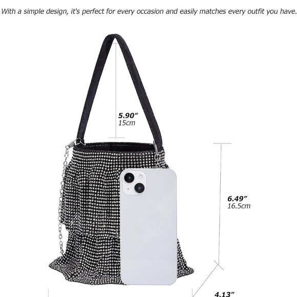 Lightweight Sparkling Crossbody Purse with Drawstring Closure - Women’s Fashion - Picture 2 of 6